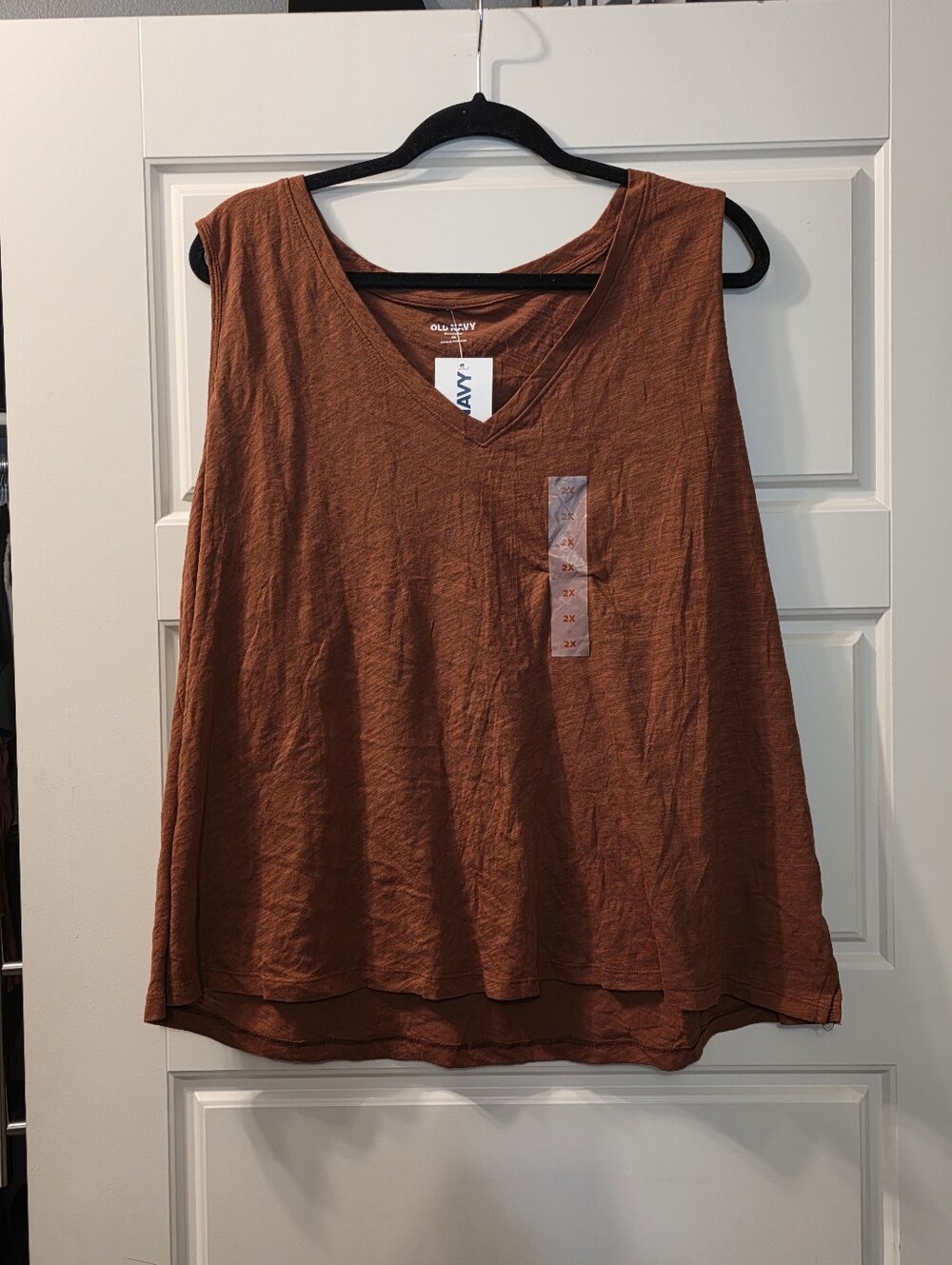 Old Navy Everywear Women's Rust Orange V-Neck Tank Top 2X